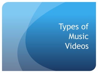 Types of
Music
Videos
 