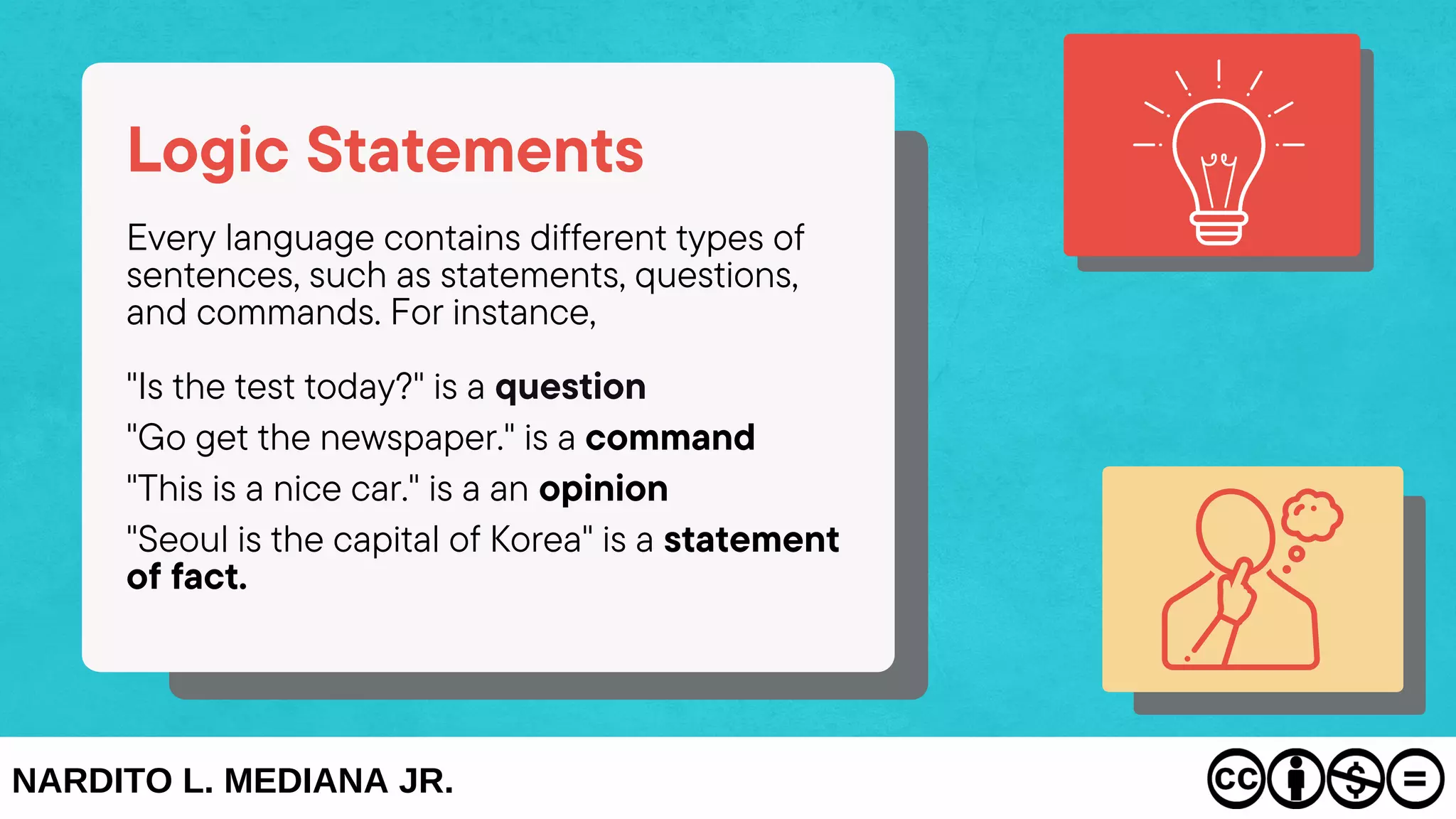 Logic Sentence Math Logic Statements and Quantifiers by Nardito L. Mediana Jr. | PDF