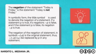 Logic Statements and Quantifiers by Nardito L. Mediana Jr. | PDF