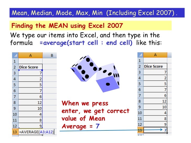 Median Mean Mode Excel 2007