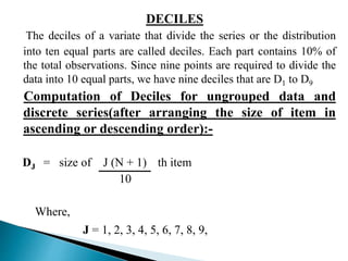 Creating Deciles Median & mode | PPTX