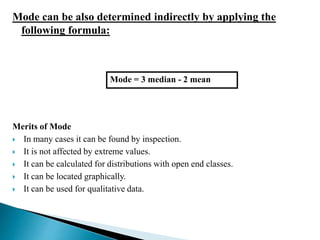 Mean Median Mode Formulas