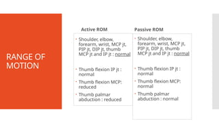 Pip Normal Rom Median nerve palsy.pptx.................... | PPTX