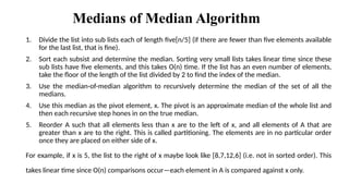 Medians of Median Algorithm (1).pptx