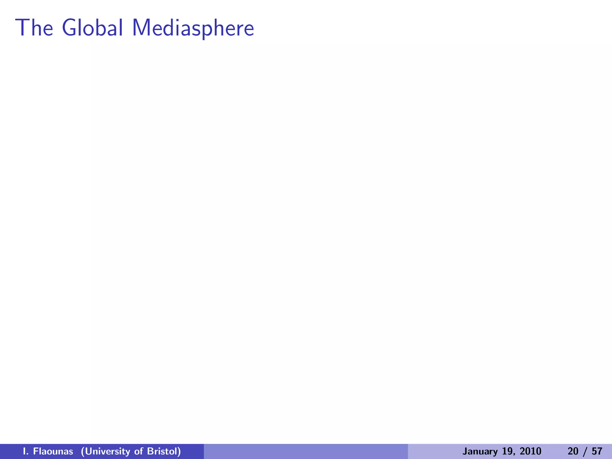 The Global Mediasphere
I. Flaounas (University of Bristol) January 19, 2010 20 / 57
 
