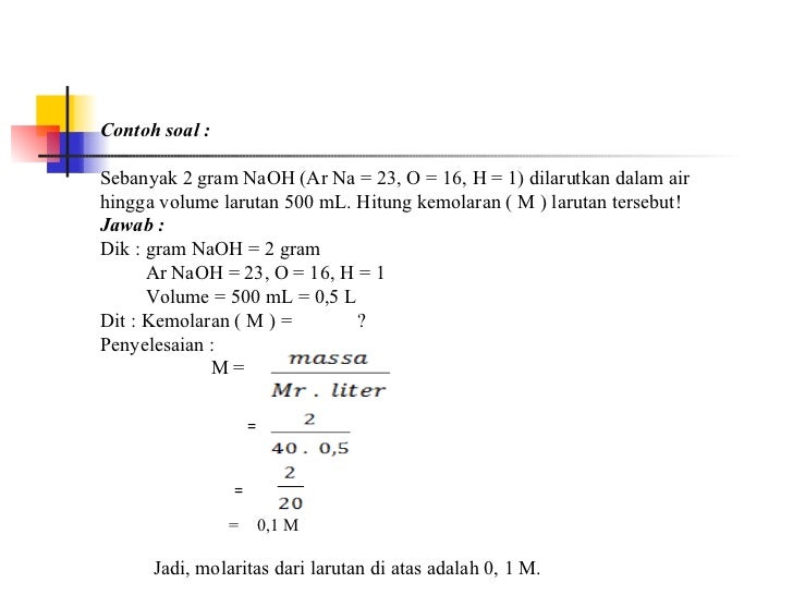 Contoh Soal Molaritas Laju Reaksi - Kunci Ujian