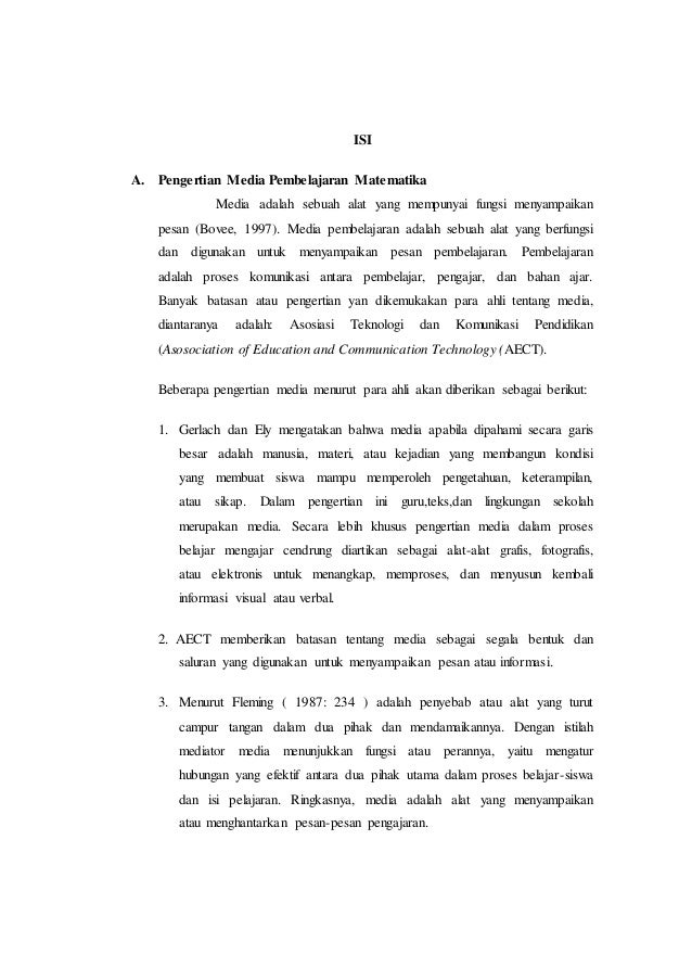 Makalah Media Pembelajaran Matematika