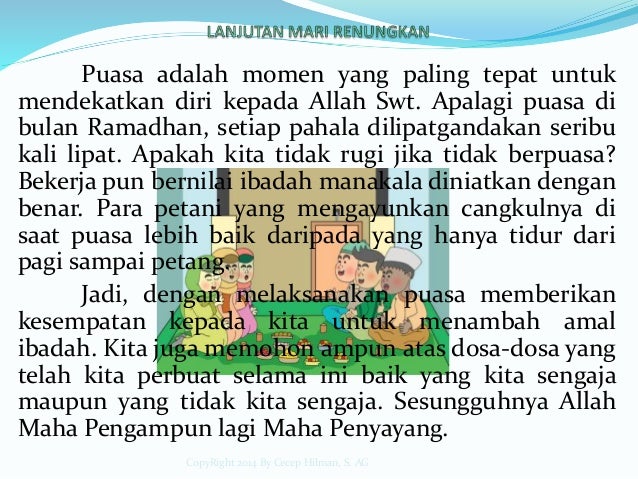 Media pembelajaran puasa membentuk pribadi yang taqwa