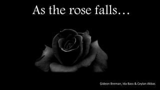 As the rose falls…
Gideon Breman, Ida Bass & Ceylan Akbas
 