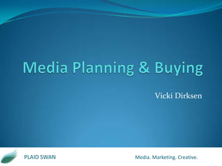 Vicki Dirksen




PLAID SWAN   Media. Marketing. Creative.
 
