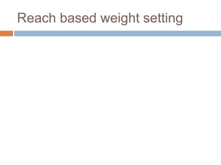 Reach based weight setting
 