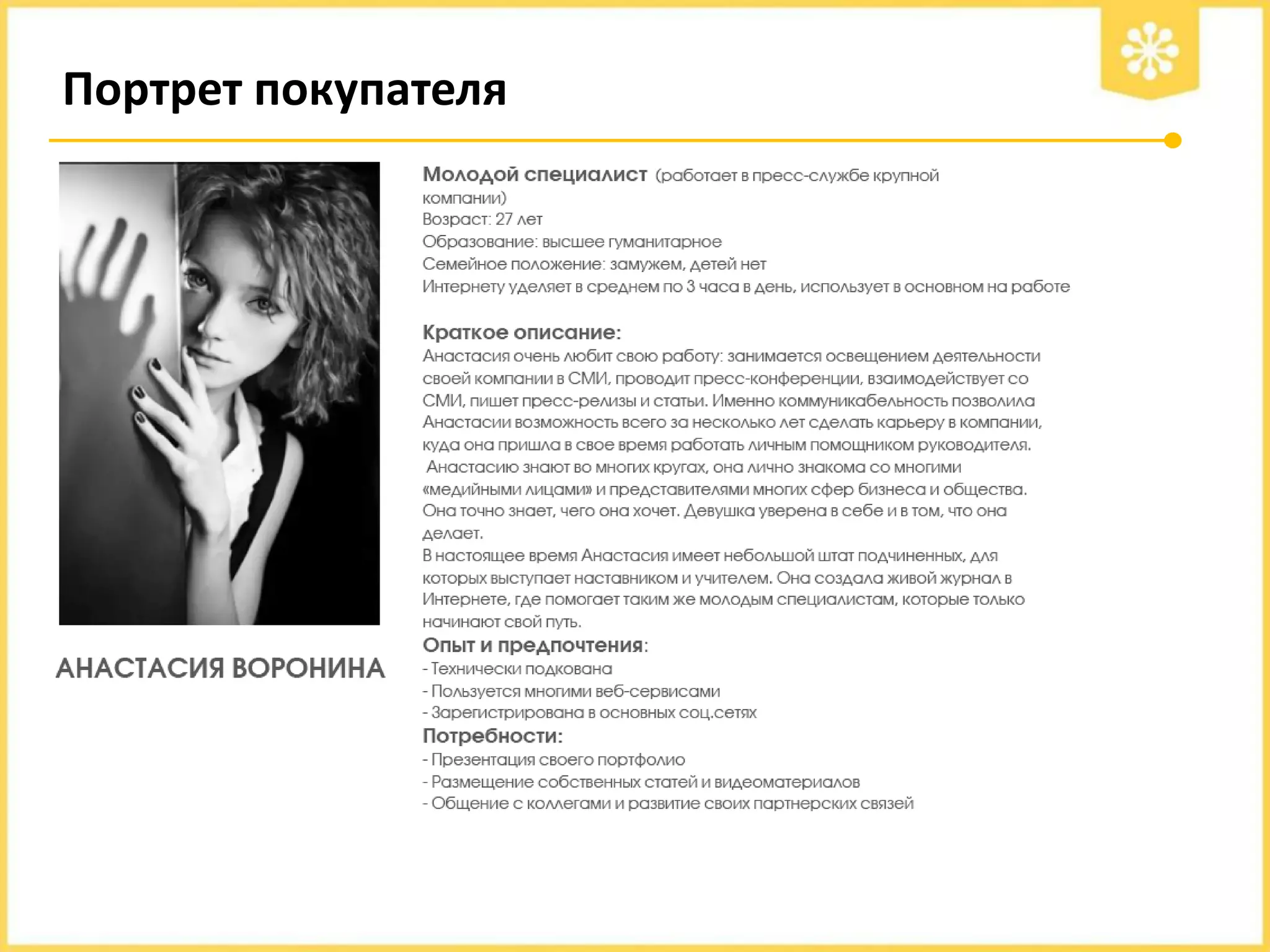 Портрет покупателя

 