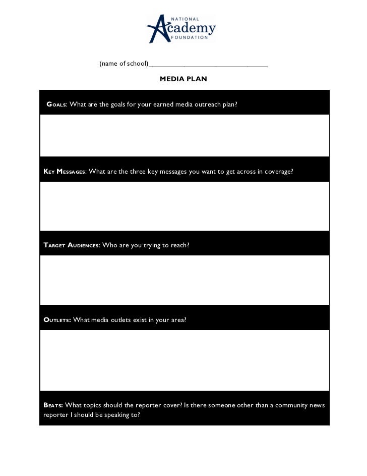 media plan template