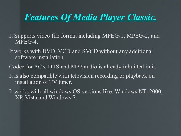 Media player Classic For Windows