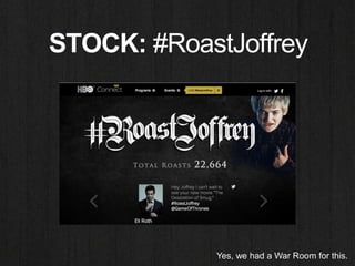 STOCK: #RoastJoffrey

Yes, we had a War Room for this.

 