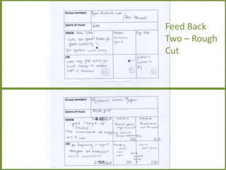 Feed Back
Two – Rough
Cut
 