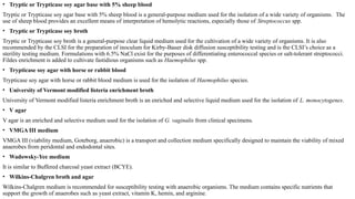 Tryptose Media preparation and formulation. different types of media, exampes | PPTX