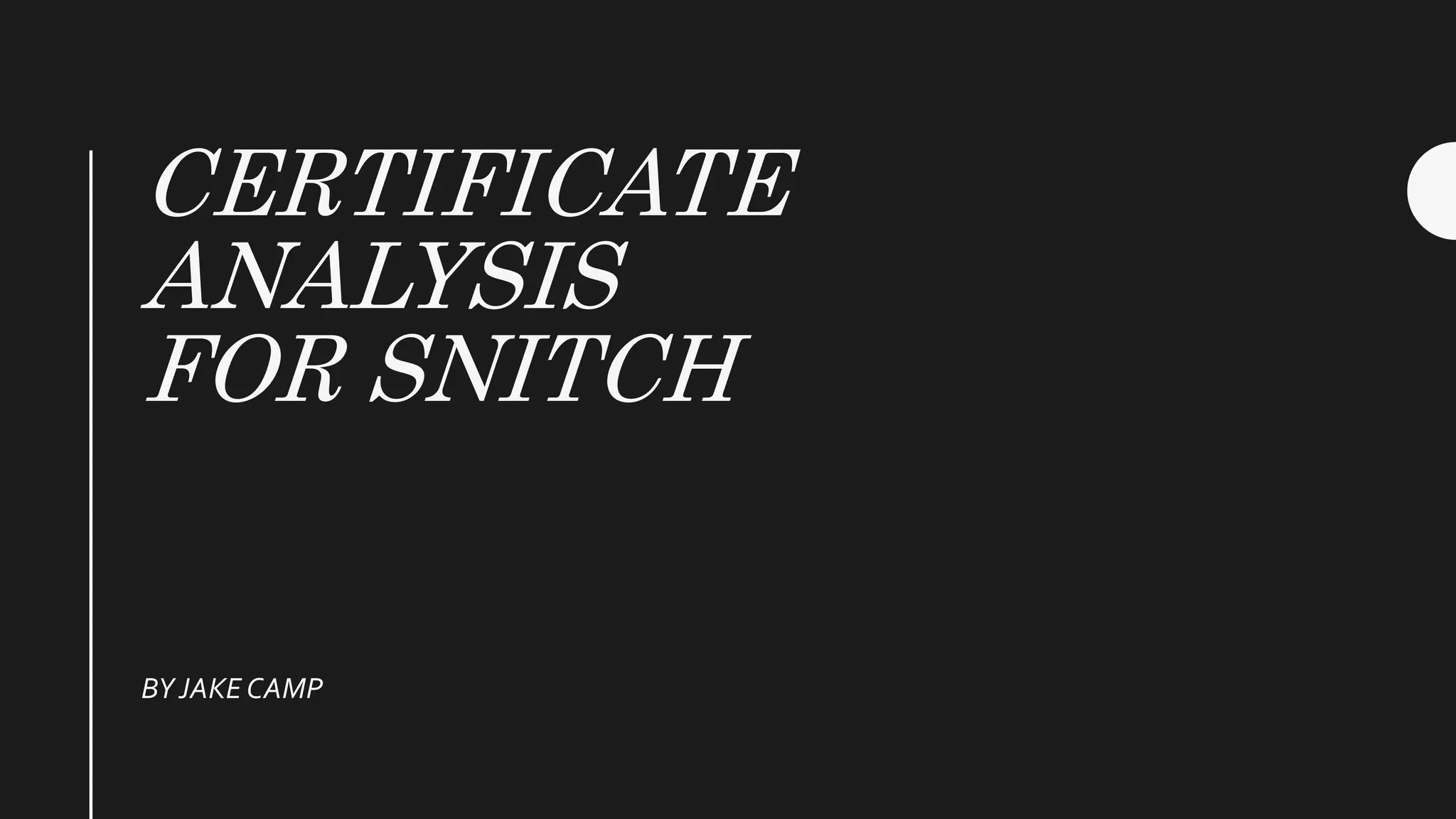 Certificate Analysis PPT Certificate Analysis PPT
