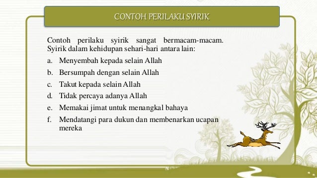Contoh Perbuatan Syirik Dalam Kehidupan Sehari Hari Guru