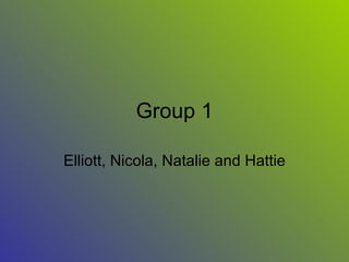 Group 1 Elliott, Nicola, Natalie and Hattie 