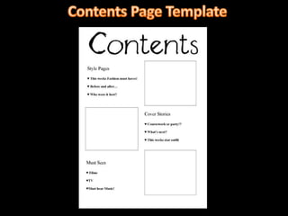 Contents Page Template