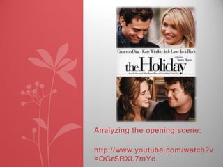 Analyzing the opening scene:
http://www.youtube.com/watch?v
=OGrSRXL7mYc
 