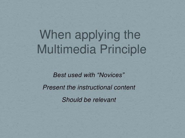 Multimedia Principle