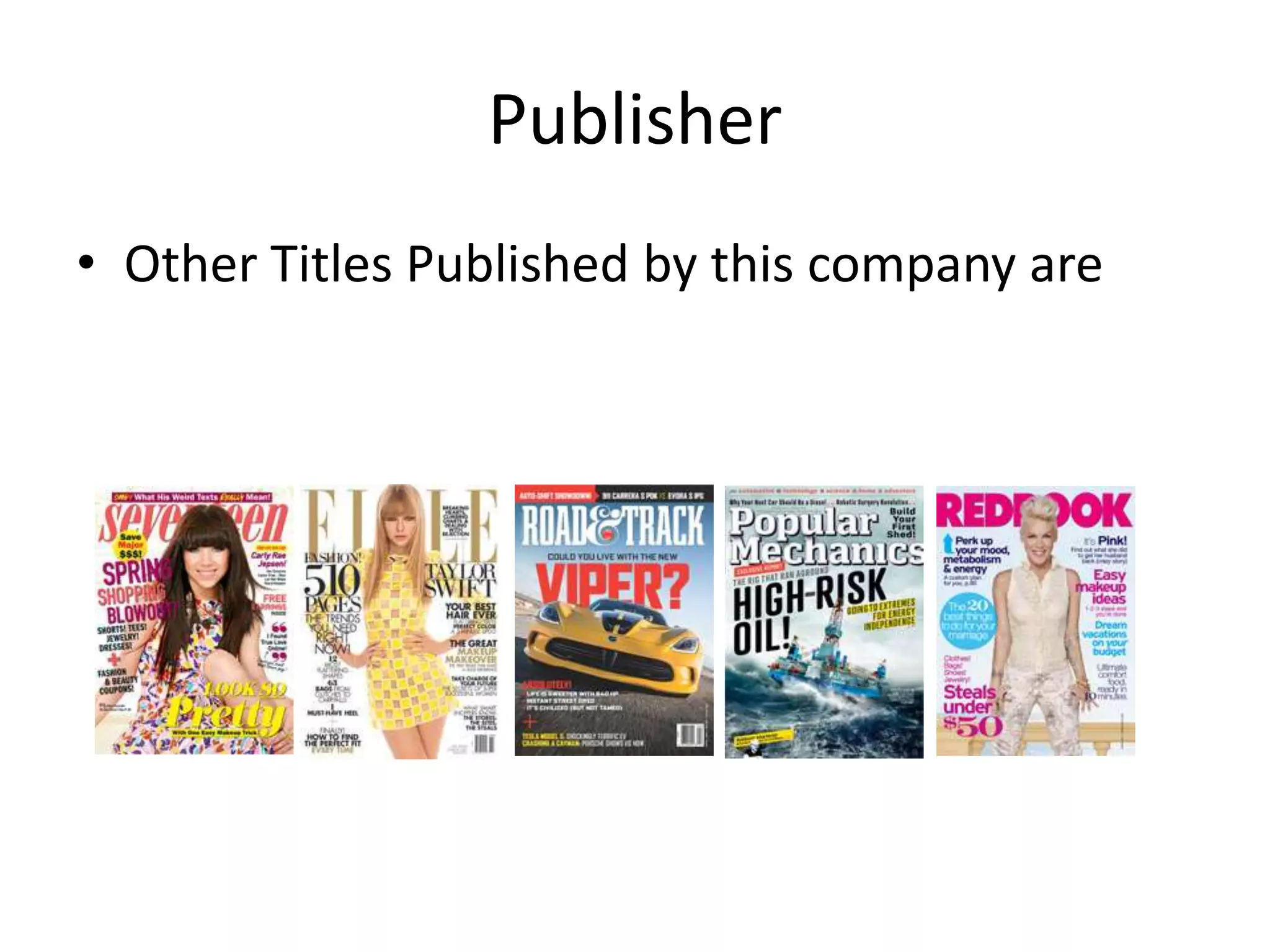 Publisher
• Other Titles Published by this company are

 