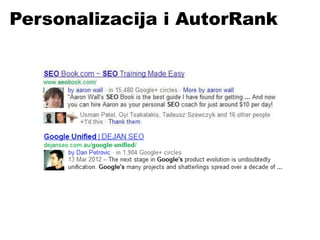 Personalizacija i AutorRank
 