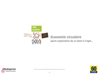 Rapport strictement confidentiel pour 60 Millions de consommateurs 
19 
Economie circulaire après explication de ce dont il s’agit…  