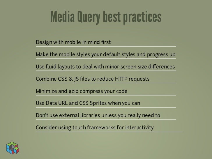 Media query syntax media features