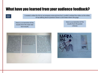 What have you learned from your audience feedback?
 
