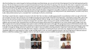 Also then looking at my contents page for both my preliminary and final design, you can see the level of development I hav...