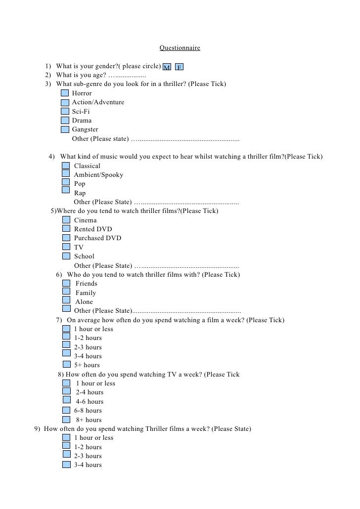 Media questionnaire