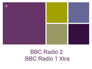 +
BBC Radio 2
BBC Radio 1 Xtra
 