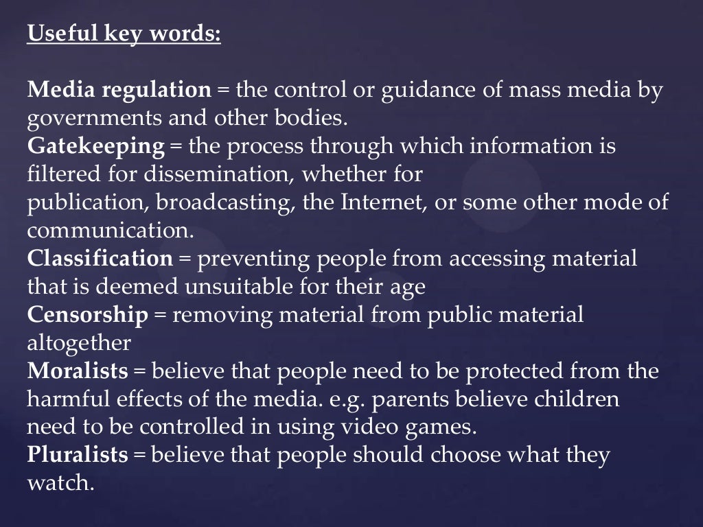 Media regulation powerpoint