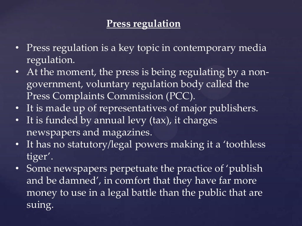 Media regulation powerpoint
