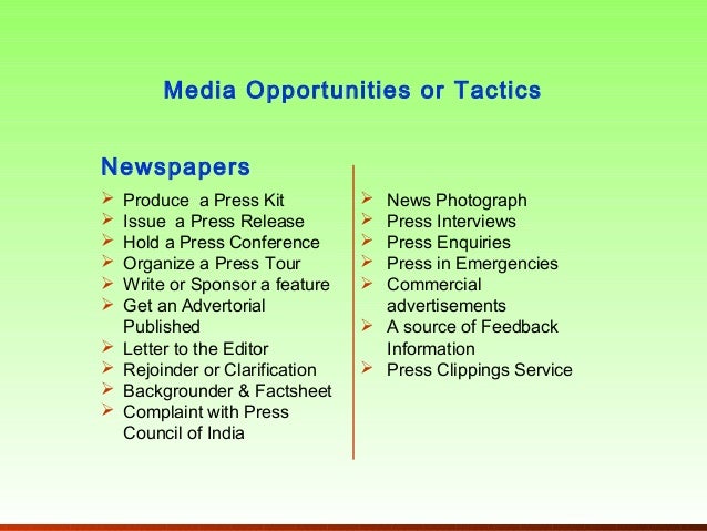 what is the most common form of media relations