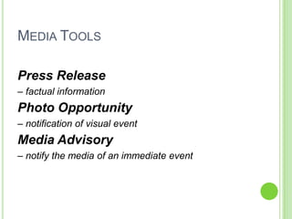 Media Relations Class