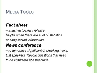 Media Relations Class