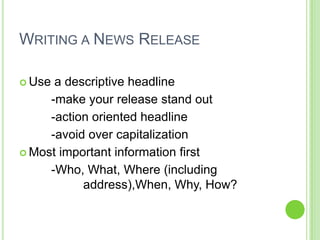 Media Relations Class