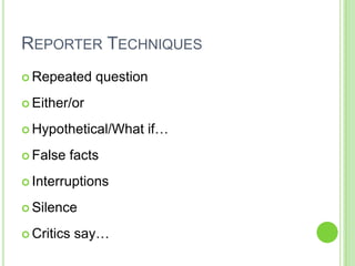 Media Relations Class