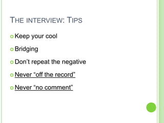 Media Relations Class