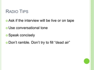 Media Relations Class