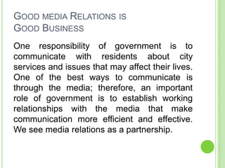 Media Relations Class