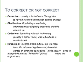 Media Relations Class