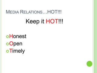 Media Relations Class