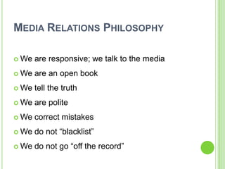 Media Relations Class