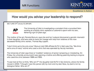 MR Functions
How would you advise your leadership to respond?

 