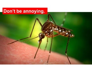 Don’t be annoying.
 